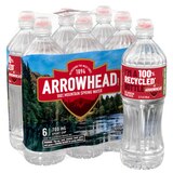 Arrowhead 100% Mountain Spring Water, Sport Cap Bottles, Pack of 6, 23.7 oz, thumbnail image 1 of 12