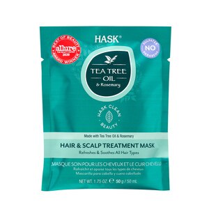 HASK - Mascarilla de tratamiento para el cabello y cuero cabelludo, Tea Tree Oil & Rosemary, 1.75 oz