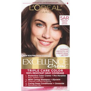 L'Oreal Paris Excellence Creme Permanent Triple Care Hair Color, 5AR Medium Maple Brown - 1 , CVS