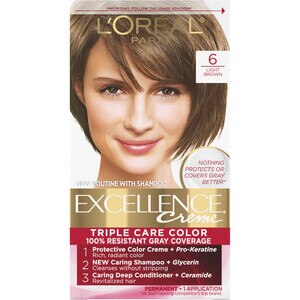 L'Oreal Paris Excellence Creme Permanent Triple Care Hair Color, 6 Light Brown , CVS