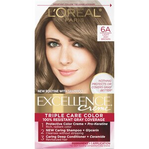 L'Oreal Paris Excellence Creme Permanent Triple Care Hair Color, 6A Light Ash Brown , CVS
