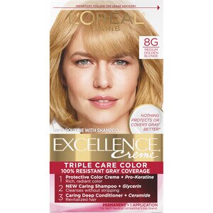 L'Oreal Paris Excellence Creme Permanent Triple Care Hair Color, 8G Golden Blonde , CVS
