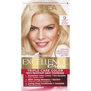 L'Oreal Paris Excellence Creme Permanent Triple Care Hair Color, 9 Natural Blonde , CVS