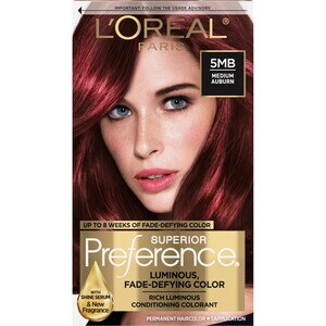 L'Oreal Paris Superior Preference Fade-Defying Shine Permanent Hair Color, 5MB Medium Auburn Brown , CVS