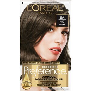 L'Oreal Paris Superior Preference Fade-Defying Shine Permanent Hair Color, 6A Light Ash Brown - 1 , CVS