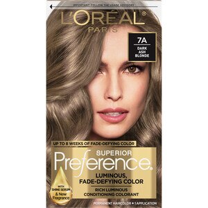 L'Oreal Paris Superior Preference Fade-Defying Shine Permanent Hair Color, 7A Dark Ash Blonde , CVS
