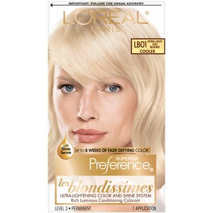 L'Oreal Paris Superior Preference Fade-Defying Shine Permanent Hair Color, LB01 Extra Light Ash Blonde , CVS