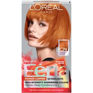 L'Oreal Paris Feria Multi-Faceted Shimmering Permanent Hair Color, C74 Copper Crave - 1 , CVS