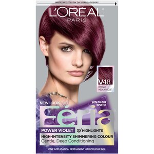L'Oreal Paris Feria Multi-Faceted Shimmering Permanent Hair Color, V48 Power Violet - 1 , CVS