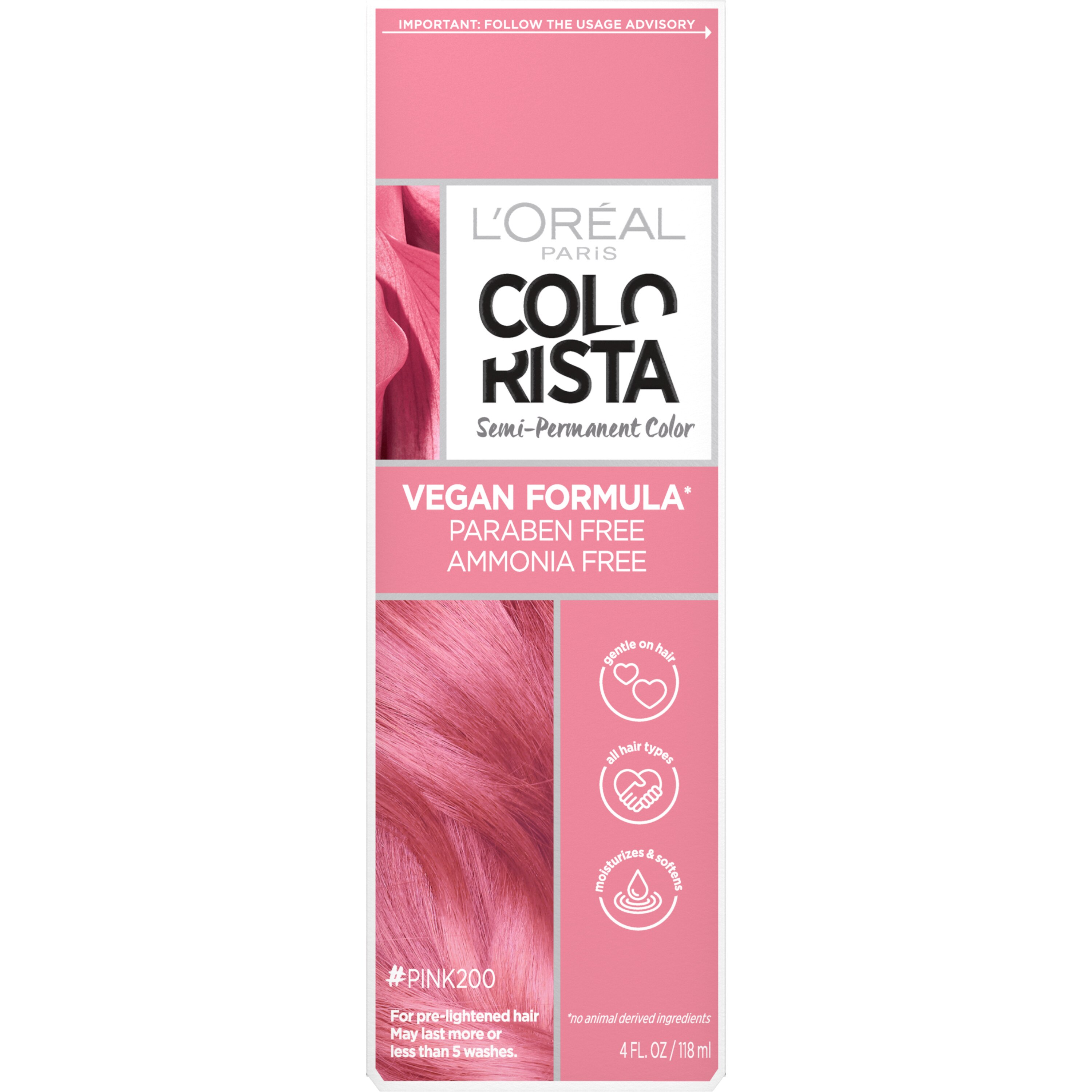 L'Oreal Paris Colorista Semi-Permanent Hair Color, 200 Pink , CVS