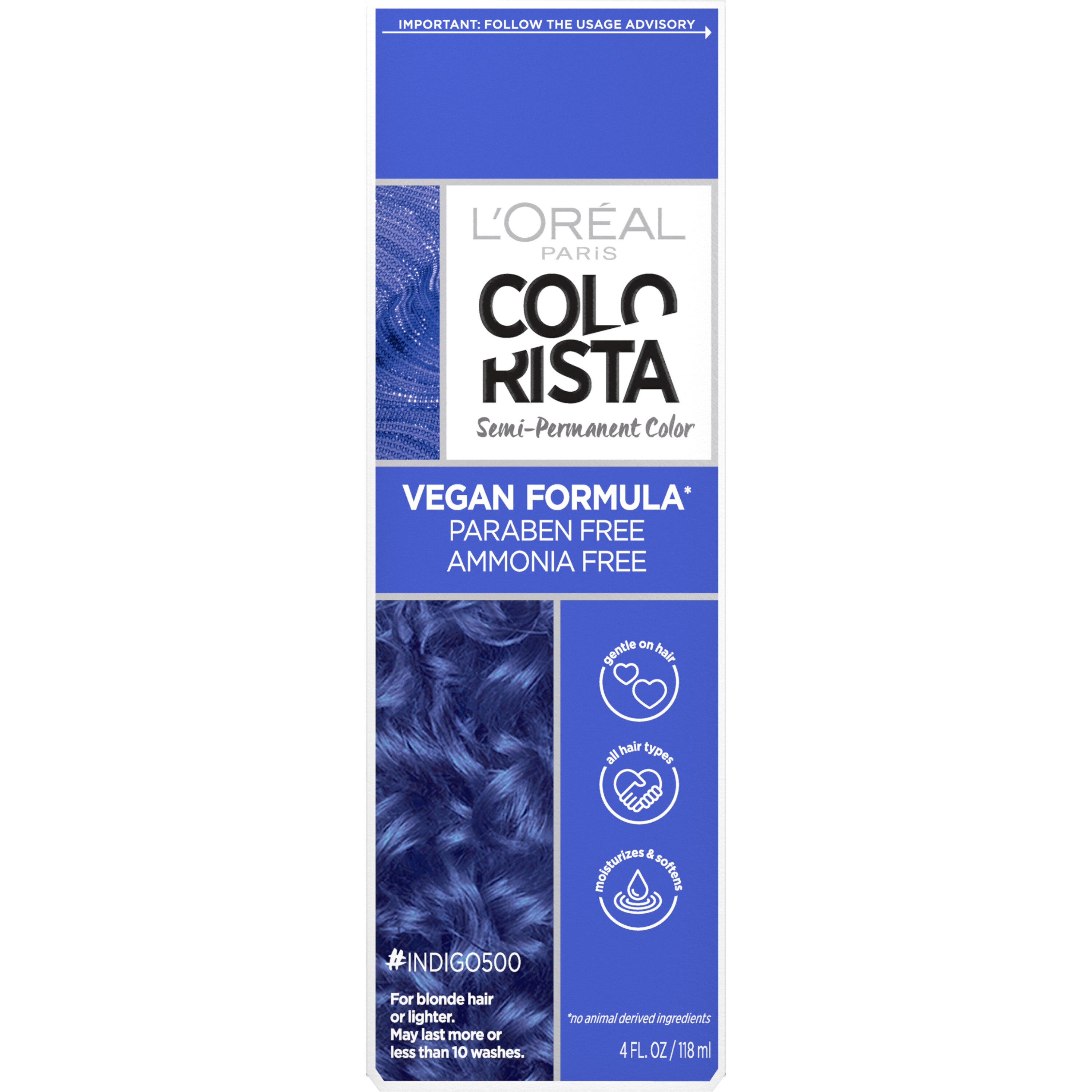 L'Oreal Paris Colorista Semi-Permanent Hair Color, 500 Indigo , CVS