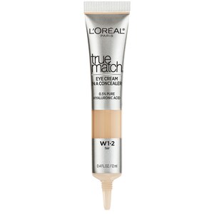 L'Oreal Paris True Match Eye Cream in a Concealer, 0.5% Hyaluronic Acid, Fair W1-2 - CVS Pharmacy