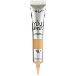 L'Oreal Paris True Match Eye Cream In A Concealer, 0.5% Hyaluronic Acid, Light W3-4 - 0.4 Oz , CVS