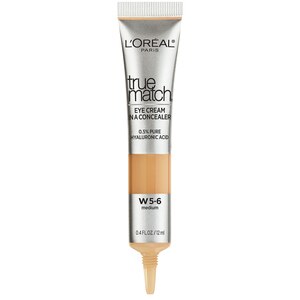 L'Oreal Paris True Match Eye Cream In A Concealer, 0.5% Hyaluronic Acid, Medium W5-6 - 0.4 Oz , CVS