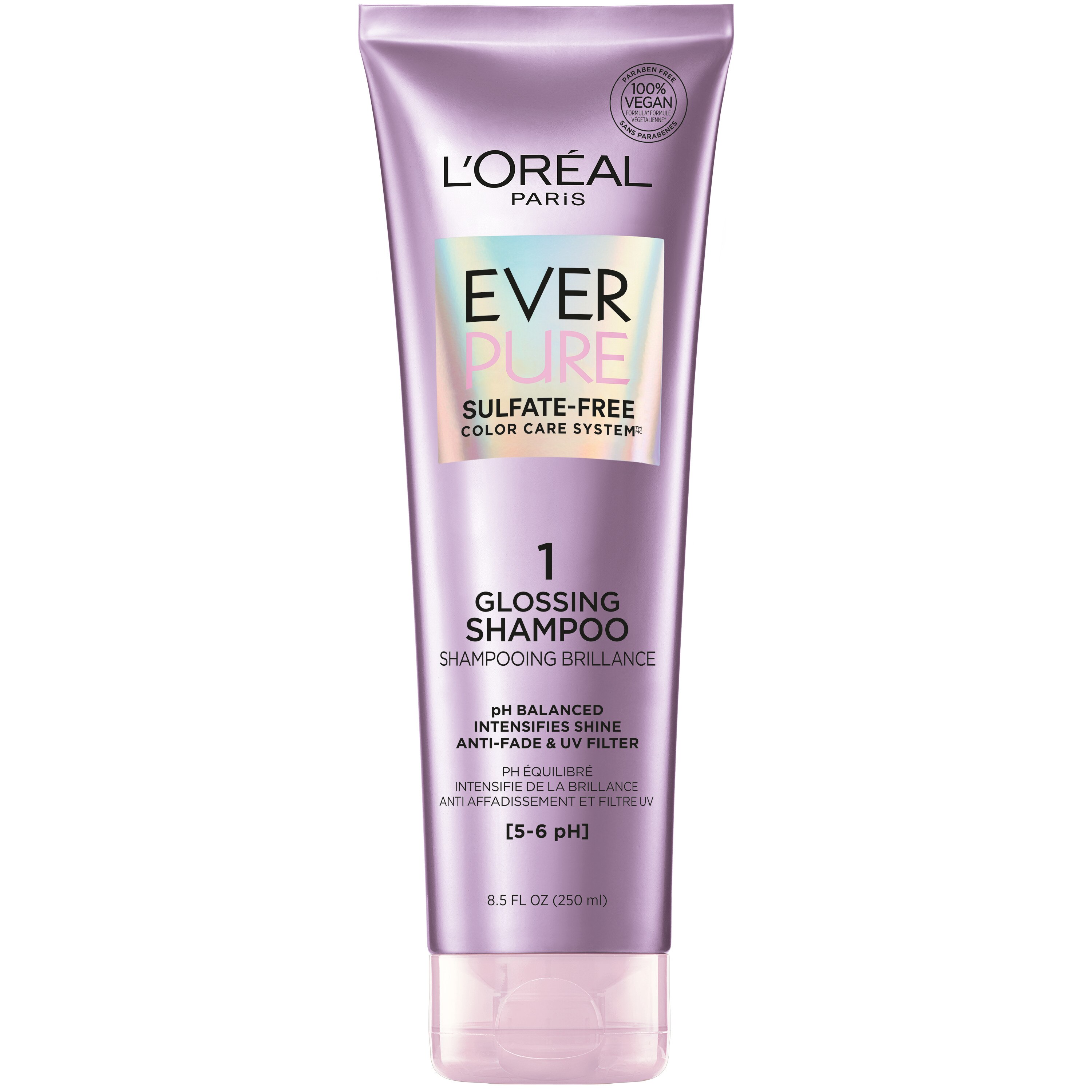 L'Oreal Paris EverPure Sulfate Free Glossing Shampoo, pH Balanced, 8.5 OZ