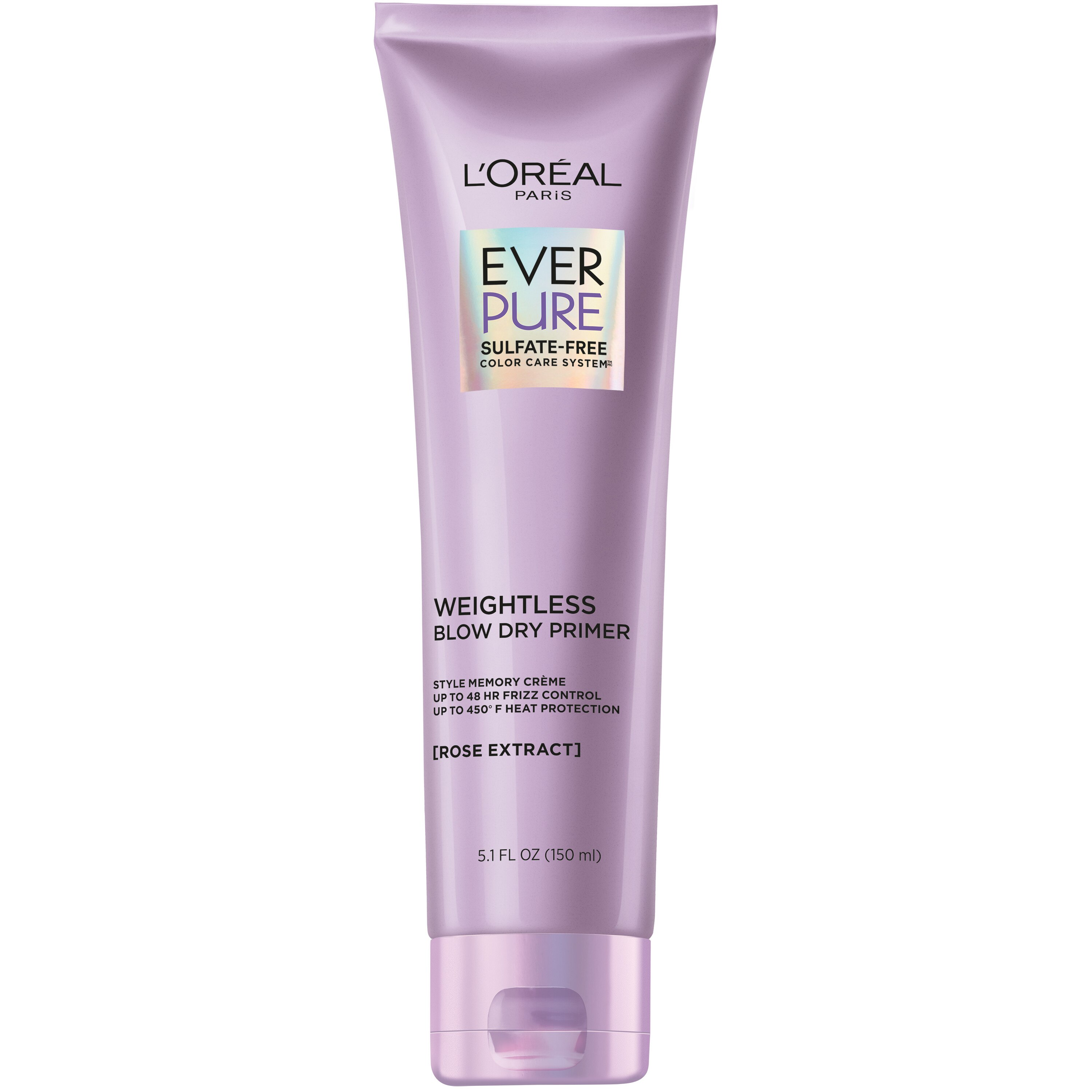 L'Oreal Paris EverPure Sulfate Free Weightless Blow Dry Primer, Heat Protectant, 5.1 OZ