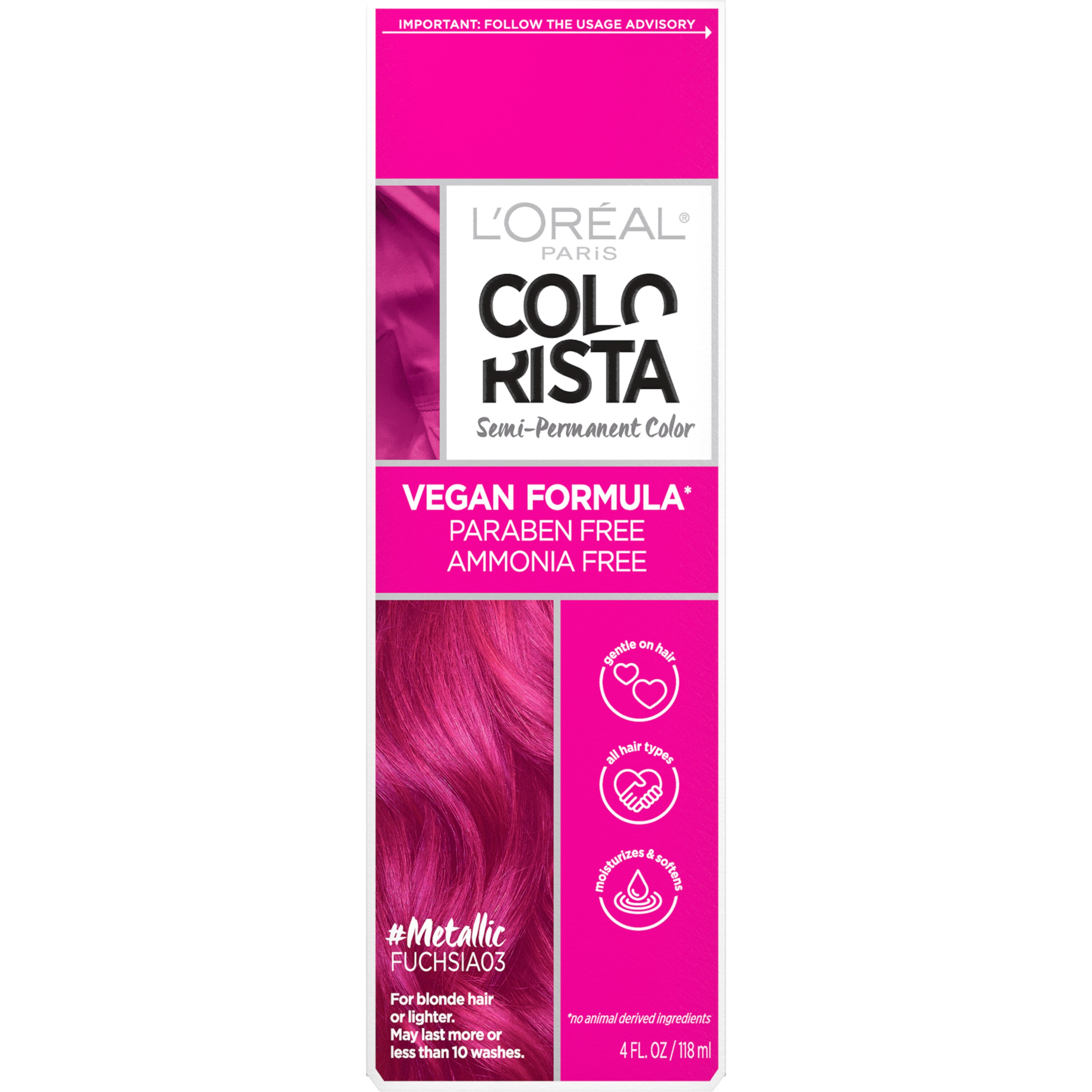 L'Oreal Paris Colorista Semi-Permanent Hair Color, Metallic Pink - 1 , CVS