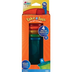 4-Pack 10 Ounce Take & Toss Spill-Proof Food Grade BPA Free Kids