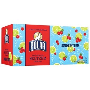 Polar Seltzer Cranberry Lime Sparkling Water, 8pk/12 fl oz cans