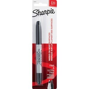 Sharpie Permanent Markers Fine Black 2 ea Pack of 2 