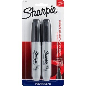 Sharpie Chisel Tip Permanent Marker, Black, 2 Ct , CVS