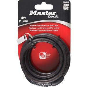 Master Lock - Traba de cable con combinación, 4'