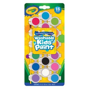 Crayola - Pintura lavable para niños, 18 colores surtidos