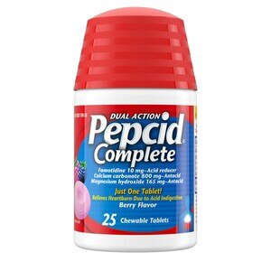 Pepcid Complete Acid Reducer + Antacid Chewable Tablets, Berry, 25 Ct , CVS