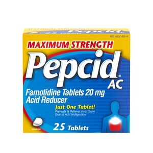Pepcid AC Maximum Strength for Heartburn Prevention & Relief Famotidine Tablets 20 mg