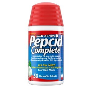 Pepcid Complete Acid Reducer And Antacid Chewable Tablets, Cool Mint, 50 Ct , CVS