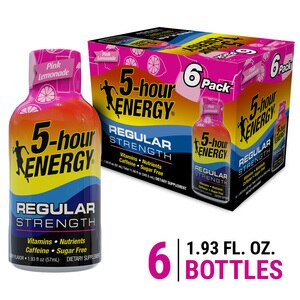 5-hour ENERGY Shot, Regular Strength, Pink Lemonade, 1.93 OZ, 6 pack