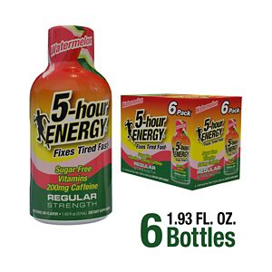 5-hour ENERGY Shot, Regular Strength,Watermelon 6 pack 1.93 oz