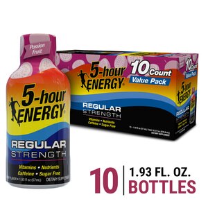  5-hour ENERGY Shot, Regular Strength, Passion Fruit, 1.93 OZ, 10 pack 