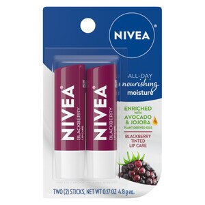 NIVEA Blackberry Lip Care, 2 Sticks