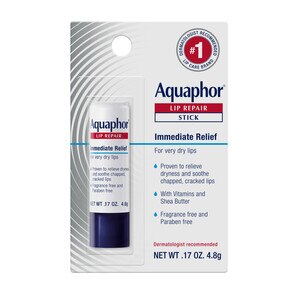 Aquaphor Lip Repair - Barra, alivio para labios secos y agrietados, 0.17 oz