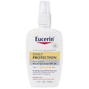 Eucerin - Loción facial hidratante de protección diaria, amplio espectro, FPS 30, 4 oz