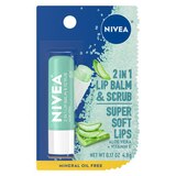 NIVEA 2 in 1 Lip Balm & Scrub with Aloe Vera, thumbnail image 1 of 7