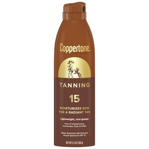 Coppertone Tanning Defend & Glow Sunscreen Continuous Spray Broad Spectrum, 5.5 OZ