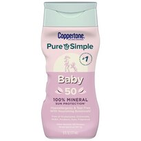Coppertone WaterBABIES Pure & Simple - Loción de protección solar de amplio espectro, a base de agua, no irrita los ojos, FPS 50, 6 oz