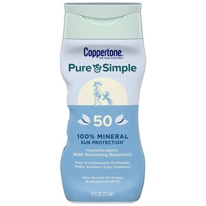 Coppertone Pure & Simple SPF 50 Sunscreen Lotion, 6 Oz , CVS