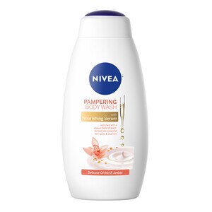 NIVEA Pampering Body Wash with Nourishing Serum, 20 OZ