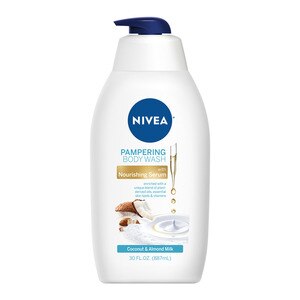 NIVEA Pampering Coconut And Almond Milk Body Wash With Nourishing Serum, Pump, 30 Oz , CVS