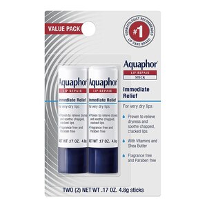 Aquaphor Lip Repair Stick (Dual Pack), 0.17 Oz Each, 2 CT, 1 Pack - 0.34 Oz , CVS