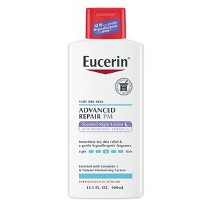 Eucerin Advanced Repair Night Lotion, 48 Hour Moisturizing for Dry Skin, 13.5 OZ