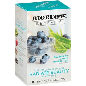 Bigelow Benefits Blueberry and Aloe Herbal Tea, 18 ct