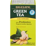 Bigelow Green Tea with Ginger plus Probiotics, Tea Bags, 18 ct, 0.9 oz, thumbnail image 1 of 4