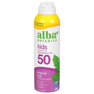 Alba Botanica Broad Spectrum Kids Sunscreen Spray, Tropical Fruit, SPF 50, 5 Fl Oz - 5 Oz , CVS