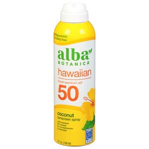 Alba Botanica Broad Spectrum Sunscreen Spray, SPF 50, Hawaiian Coconut, 5 Fl Oz - 6 Oz , CVS