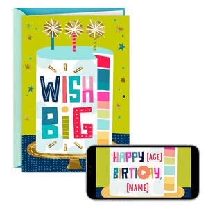 Hallmark Personalized Video Birthday Card, Wish Big (Record Your Own Video Greeting) E18 , CVS