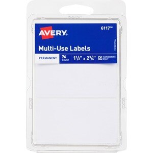 Avery All Purpose Permanent White Labels 1.5 In X 2.75 In - 76 Ct , CVS